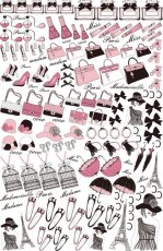 画像1: セール品【陶器用】Madam Paris転写紙 love pink color　A3サイズ | ポーセラーツ転写紙 (1)