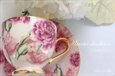 画像1: 完売【陶器用】Amour des fleurs転写紙 -ロイヤルピンク- 　A3サイズ | ポーセラーツ転写紙 (1)