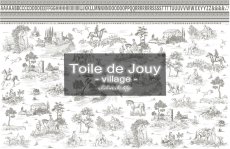 画像2: 新作入荷【陶器用】Toile de Jouy- village -転写紙  ダークモカベージュver.   A3サイズ |  ポーセラーツ転写紙 (2)