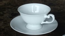 画像3: □白磁□☆特価☆1客あたり290円 高台ティー・コーヒーカップ＆ソーサー　２客セット ＊アウトレット品  | ポーセラーツ白磁 (3)