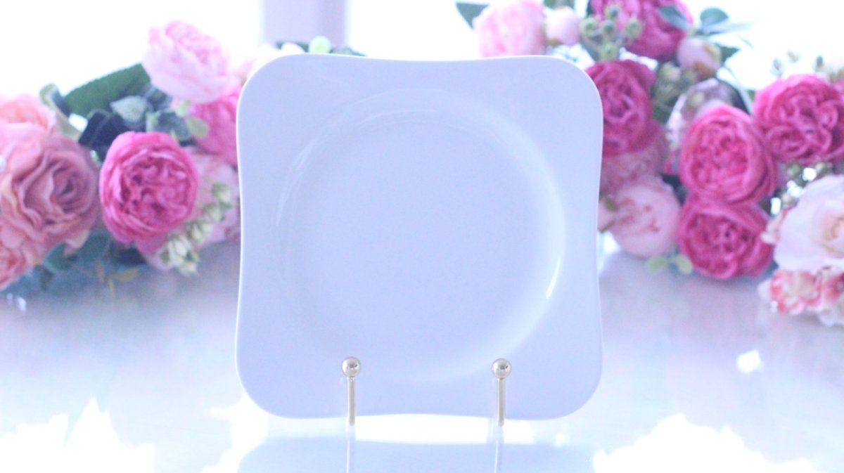画像1: □白磁□ フラワーティープレート単品 ＊アウトレット品 | ポーセラーツ　白磁 (1)