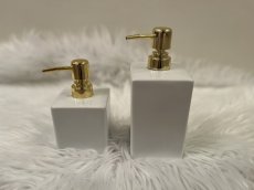 画像2: 特価□白磁□ディスペンサー(ノーマルタイプ)  サイズ小　ポンプ:ゴールド　＊アウトレット品　｜　インスタグラム (2)