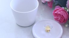 画像3: 特価品□白磁□ キャニスター　（クリスタル取手付き）　 アウトレット品　| 　インスタグラム (3)